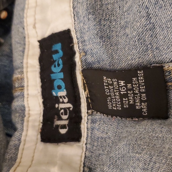 Detailed overalls with flower embroidery sz 16W - Picture 6 of 7